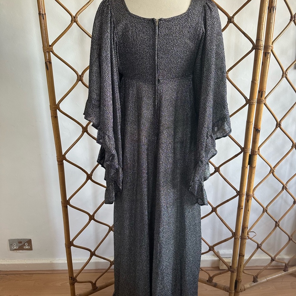 Rare Vintage 70s Lurex Angel Wing Dress - Picture 6 of 7